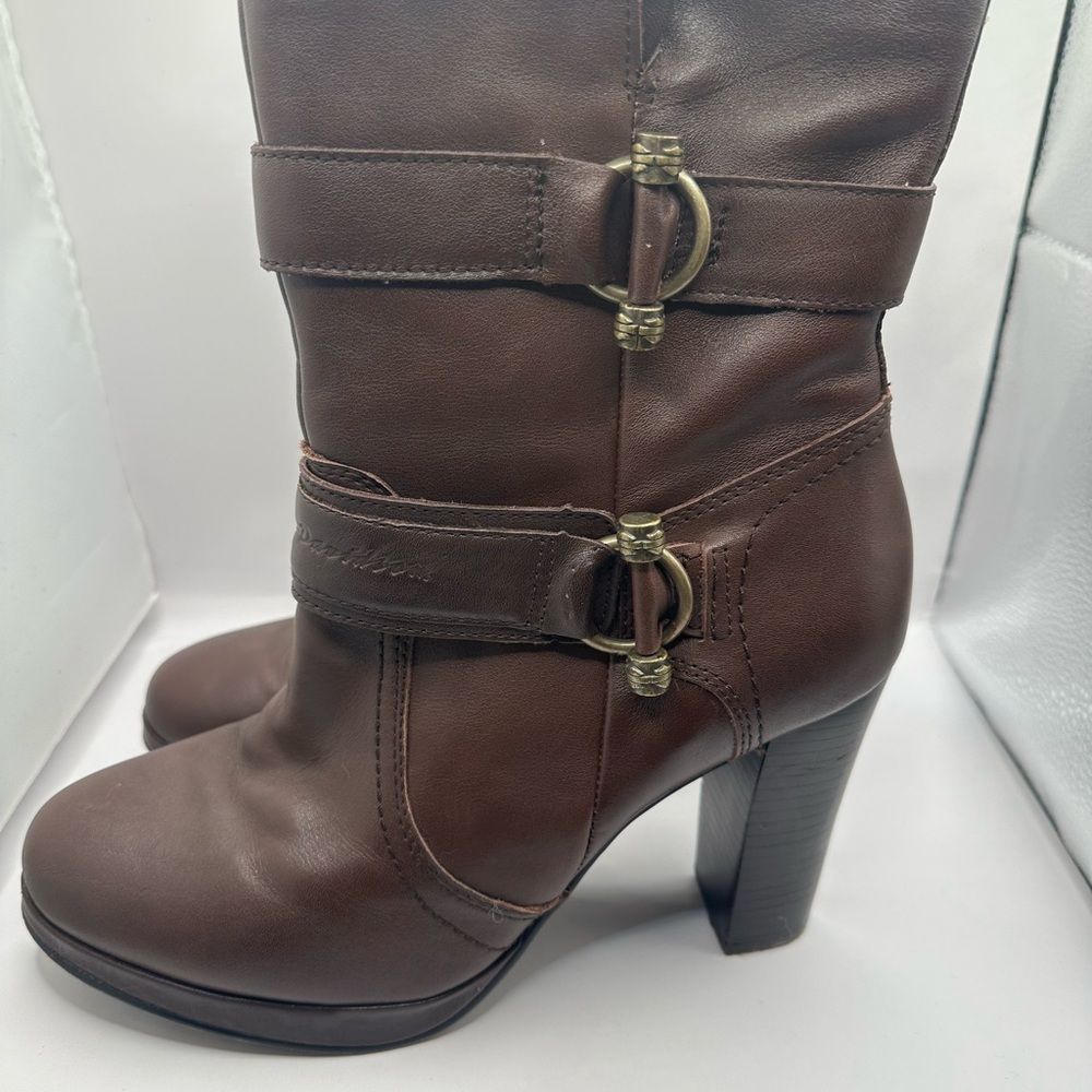Harley Davidson Marissa Brown Platform Leather Boots Size 10 — image 3 of 8
